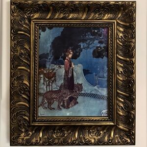 Edmund Dulac "Circe the Enchantress” wall art in vintage gilded wood frame